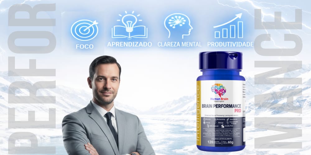 Brain Performance Pro suplemento para foco, memória, clareza mental e desempenho cognitivo em adultos